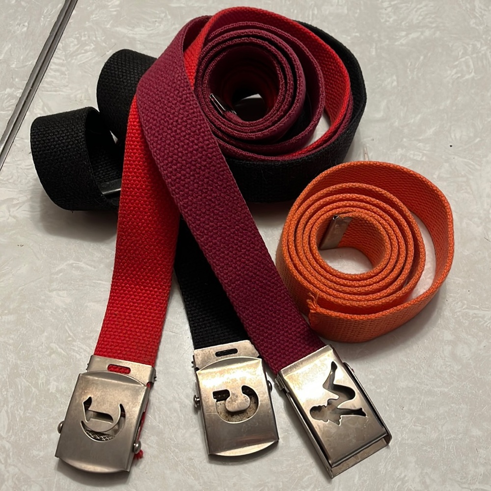 Vintage canvas belts/ three buckles